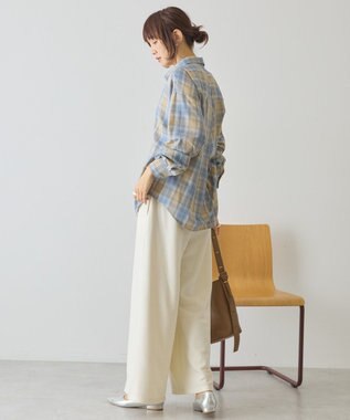 AMERICAN HOLIC 【イージーケア】　チェックバックタックシャツ Blue