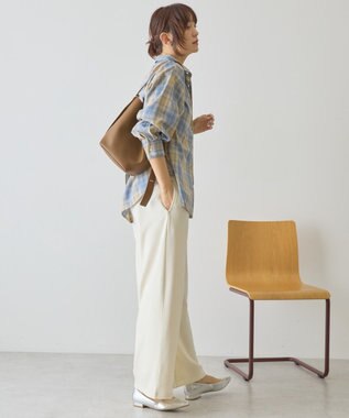 AMERICAN HOLIC 【イージーケア】　チェックバックタックシャツ Blue