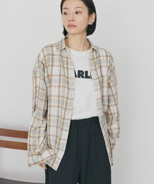 AMERICAN HOLIC 【イージーケア】　チェックバックタックシャツ Beige