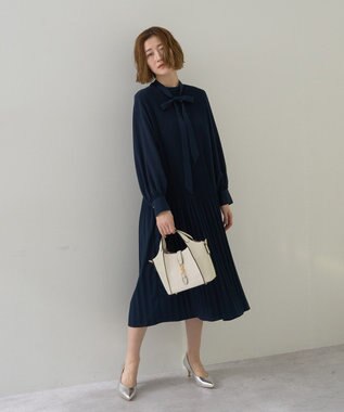 YECCA VECCA マルチwayプリーツワンピース Navy