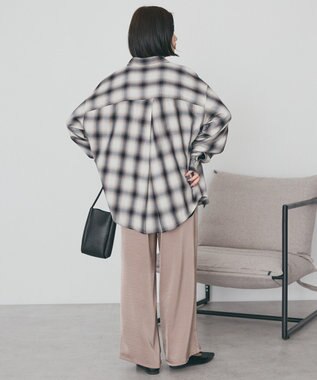 AMERICAN HOLIC 【イージーケア】　チェックバックタックシャツ Black