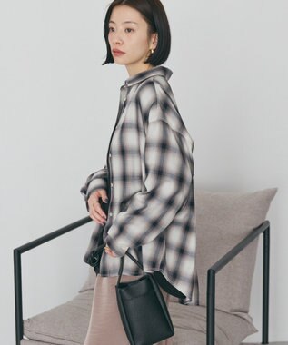 AMERICAN HOLIC 【イージーケア】　チェックバックタックシャツ Black