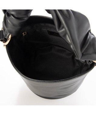 UNBILLION VERYコラボ ペルケ perche / リボンハンドル2WAYバケツショルダーバッグ ブラック