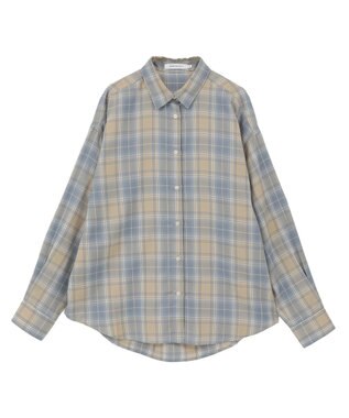 AMERICAN HOLIC 【イージーケア】　チェックバックタックシャツ Blue