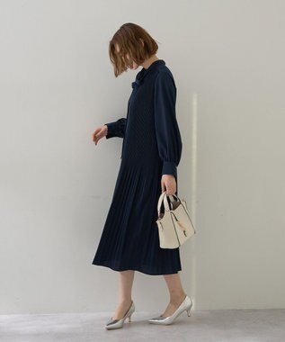 YECCA VECCA マルチwayプリーツワンピース Navy