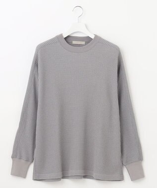 UNFILO MENS イージーケア ワッフル クルーネック [23年春夏商品] グレー