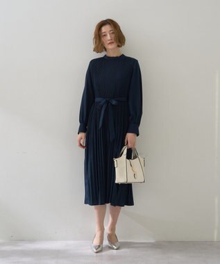 YECCA VECCA マルチwayプリーツワンピース Navy
