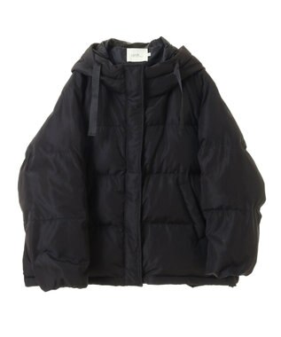 earth music&ecology フーディーパファーブルゾン ブラック