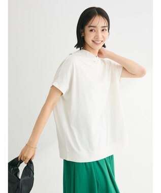 Green Parks フレンチスリーブ抜け襟カットプルオーバー Ecru