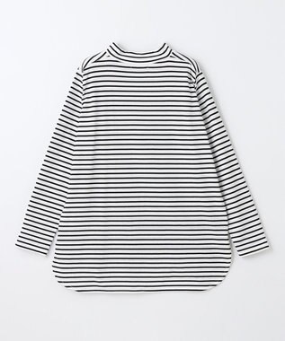 ANY モックネックプルオーバー ボーダー