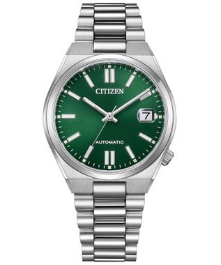 CITIZEN 【TSUYOSA 37mm】深みのあるグリーンのメカニカルウオッチ NJ0200-50X シルバー