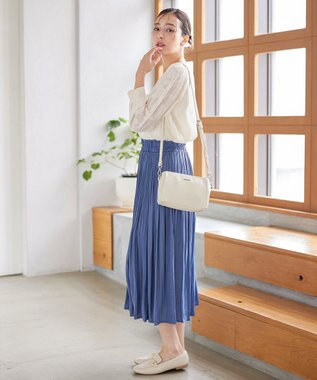 Tiaclasse 【洗える】フラワージャガードブラウス アイボリー