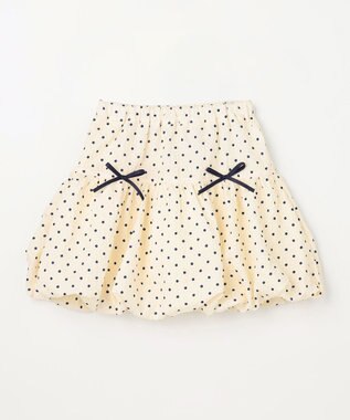ANY KIDS 【洗濯機可能】バルーン ドットスカート ホワイト