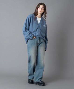 WEGO 【ユニセックス着用ITEM/ウエスト調整可】ストレートデニムパンツ デニム中濃色