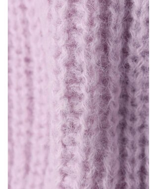 earth music&ecology ヘアリーショートニットカーディガン Lavender