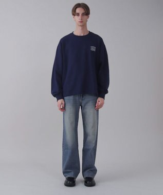 WEGO 【ユニセックス着用ITEM/ウエスト調整可】ストレートデニムパンツ デニム中濃色