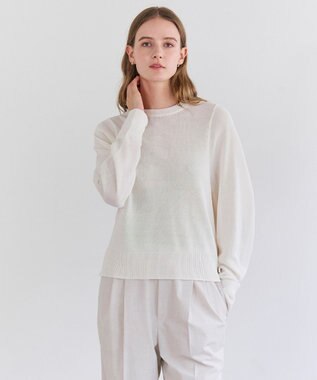 BEIGE， ARSENOPY / コットンドライタッチクルーネックニット Ecru