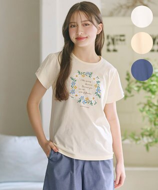 組曲 KIDS 【150-160㎝】 フラワーリースTeeシャツ