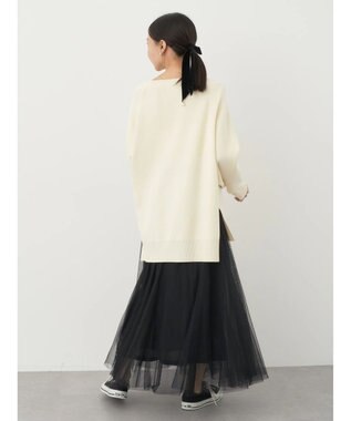 earth music&ecology サイドスリットルーズチュニック Ivory