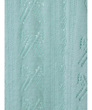 earth music&ecology リボン柄透かし編みニットカーディガン Mint