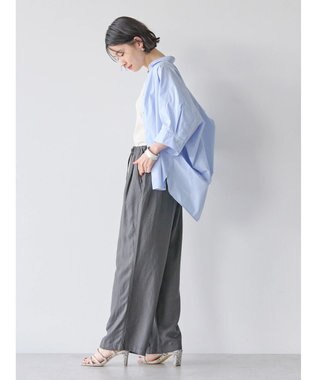 AMERICAN HOLIC ＵＶカットバックドレープシャツ Sax