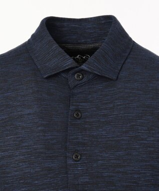 JOSEPH ABBOUD MOUNTAIN ランダムスラブリップル ポロシャツ ネイビー系