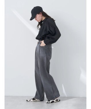 earth music&ecology タックルーズデニムパンツ Black