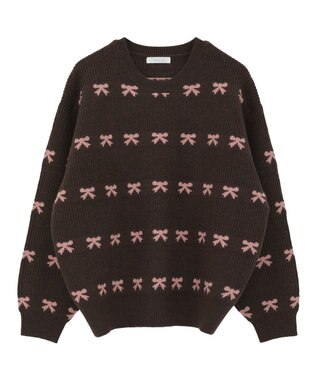 Green Parks ・ｓｗｉｎｇ　ｂｙ　リボンジャカードクルーニット