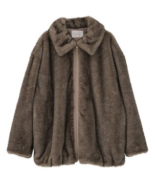 Green Parks ミンクライクファーブルゾン Gray