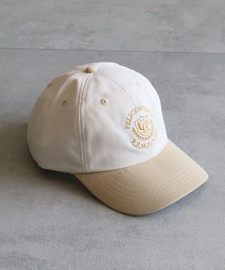 CRAFT STANDARD BOUTIQUE エンブレム刺繍バイカラーキャップ Light Beige