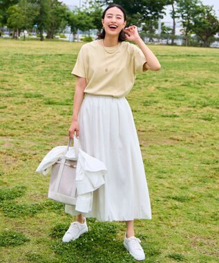 ANY 【新色追加/10色展開/洗濯機可/UVケア/接触冷感】プレミアムベーシック半袖Tシャツ イエロー