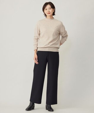 J.PRESS LADIES S 【洗える】CASHMERE BLEND スタンドカラー ニット トップベージュ系