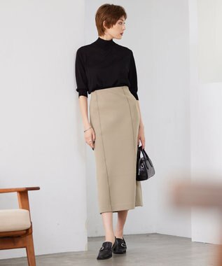 ICB 【洗える】 ウールアセテートハイゲージ ハイネックプルオーバー ブラック系