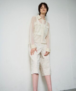 GRACE CONTINENTAL リボンヤーンフレアパンツ キナリ