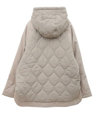 earth music&ecology ラグラン切替キルティングブルゾン Gray Beige