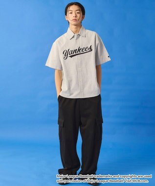 WEGO 【ユニセックス着用ITEM】別注MLBストライプグラフィックシャツ（SS） ホワイトストライプ