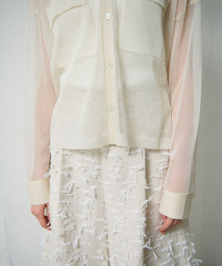 GRACE CONTINENTAL リボンヤーンフレアパンツ キナリ