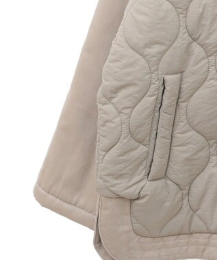 earth music&ecology ラグラン切替キルティングブルゾン Gray Beige