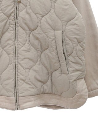 earth music&ecology ラグラン切替キルティングブルゾン Gray Beige