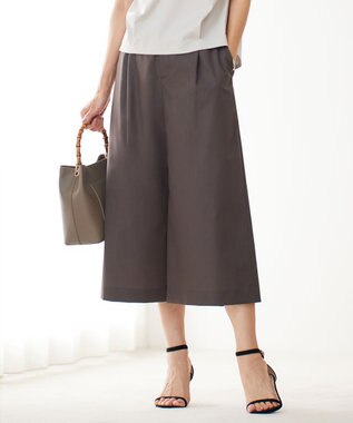 J.PRESS LADIES S 【洗える】ソフトシャンブレー ワイド パンツ スレート系