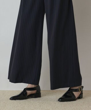 GRACE CONTINENTAL タックワイドパンツ ストライプ