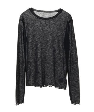 earth music&ecology シアーリブロゴ刺繍プルオーバー Black