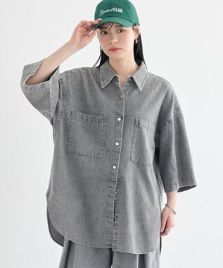 earth music&ecology 5分袖デニムシャツ