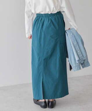 AMERICAN HOLIC ドロストカーゴタイトスカート Blue Green