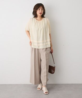 CRAFT STANDARD BOUTIQUE リネンライク3タックパンツ Beige