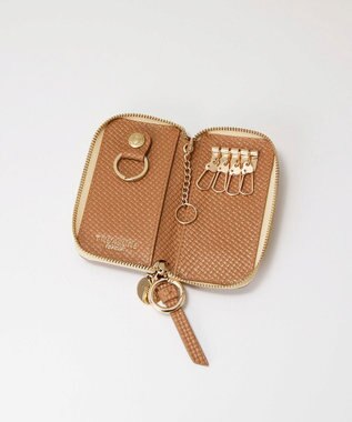 TOPKAPI 【TREASURE TOPKAPI】クロスエンボス レザー キーケース キャメル