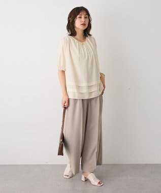 CRAFT STANDARD BOUTIQUE リネンライク3タックパンツ Beige
