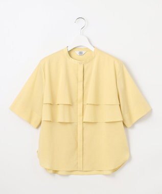J.PRESS LADIES L 【洗える】ラミーポプリン ティアード ブラウス イエロー系