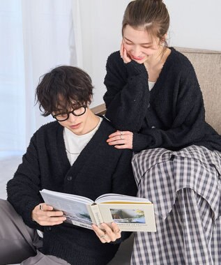 WEGO ツイストブークレカーディガン ブラック