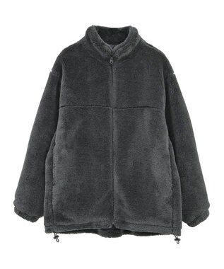 AMERICAN HOLIC スタンドカラーミニファーブルゾン Charcoal Gray